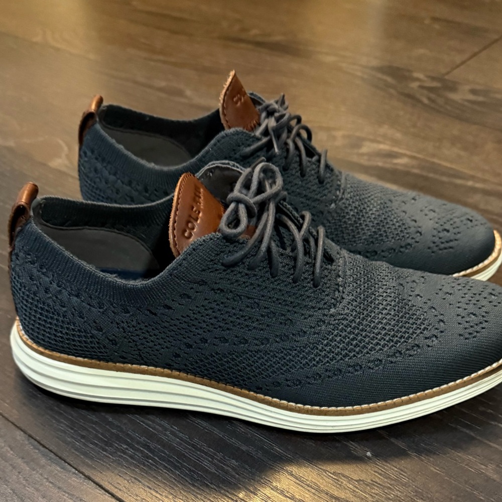 Cole Haan Men's Navy-Gray Knit Oxford Shoes